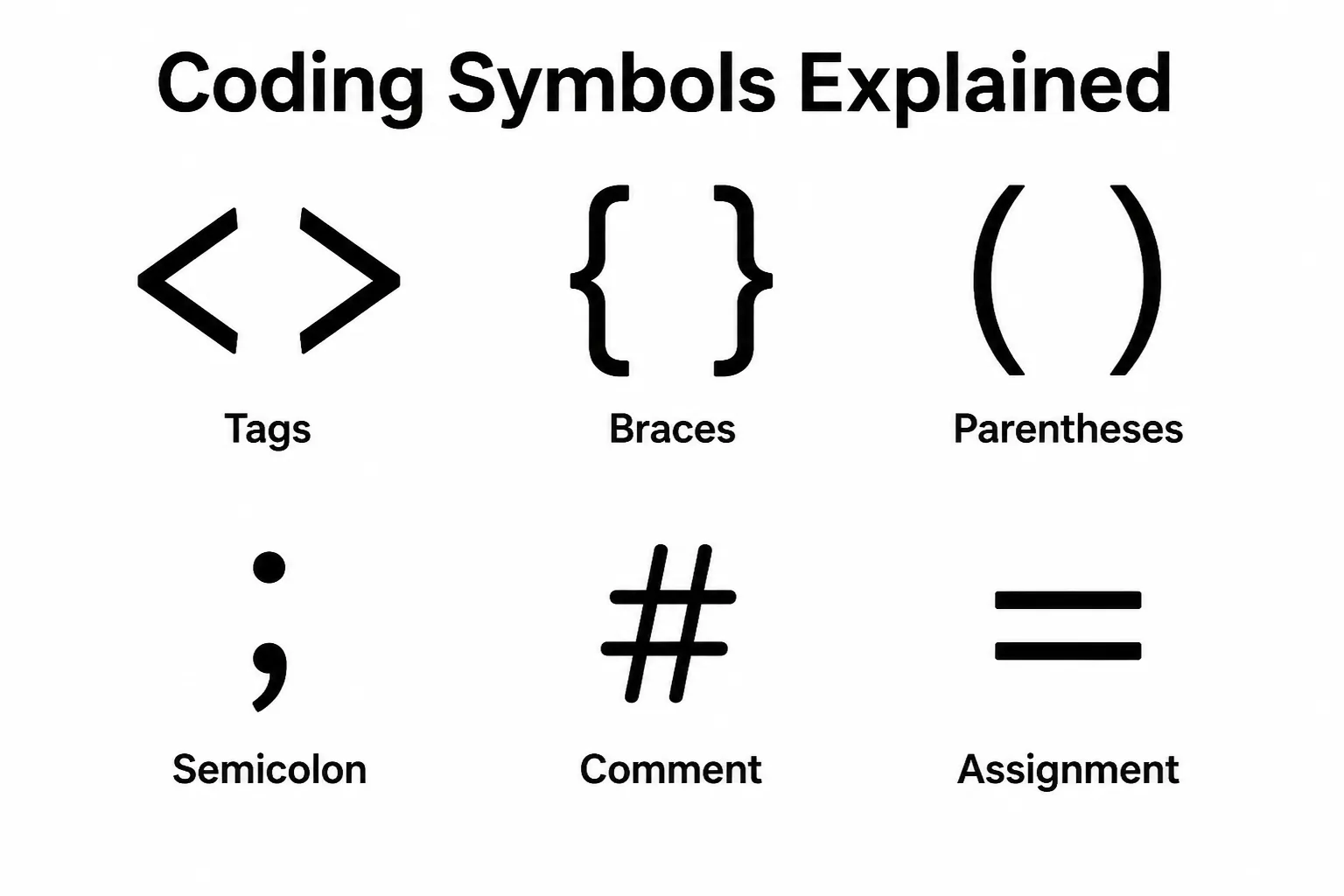 Coding Symbols Explained