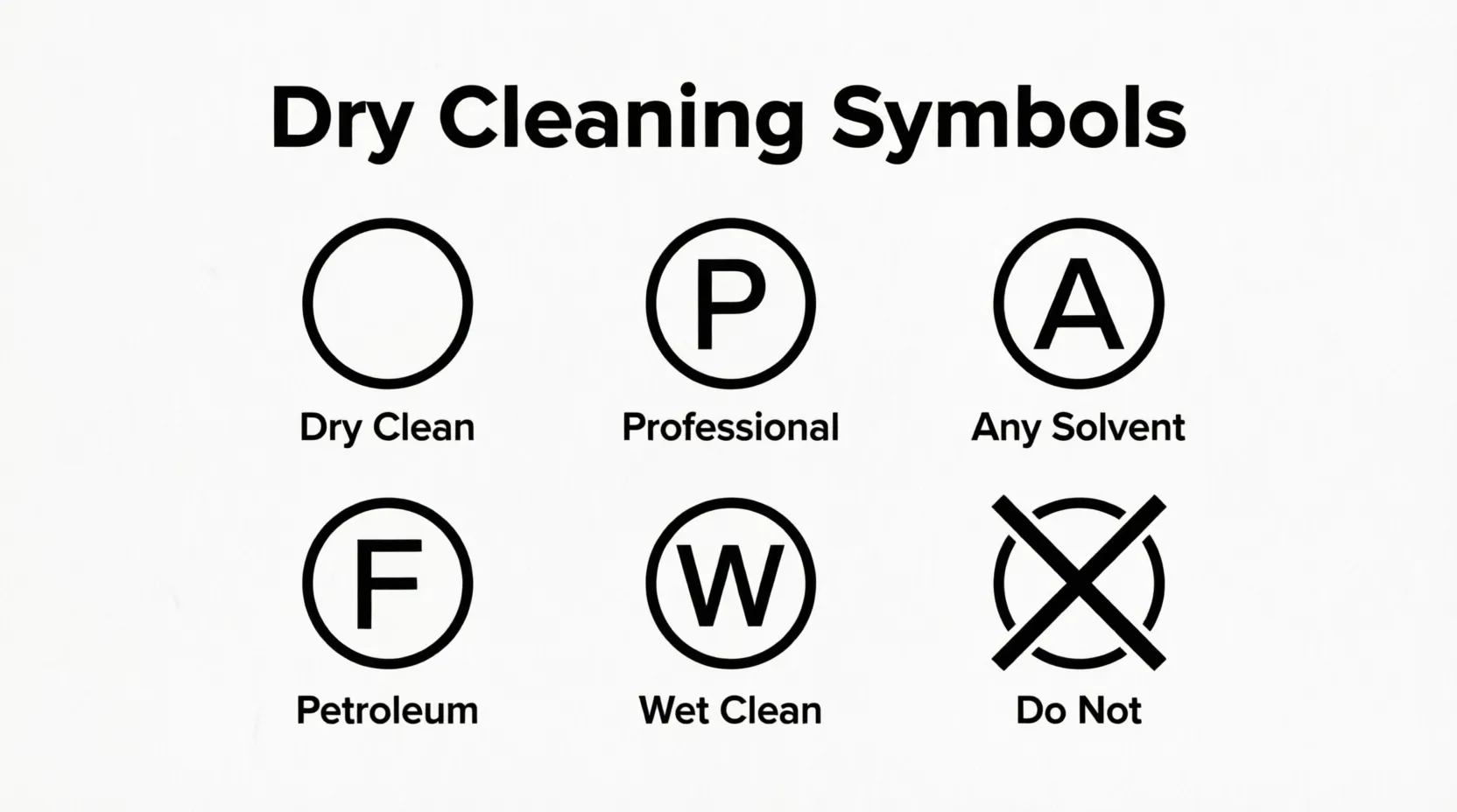 Dry Cleaning Symbols