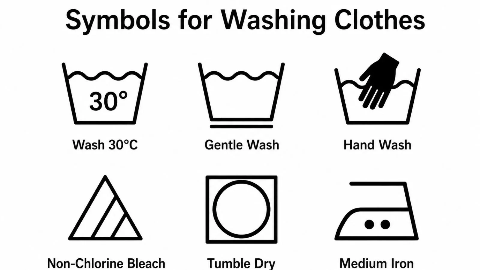Symbols for Washing Clothes
